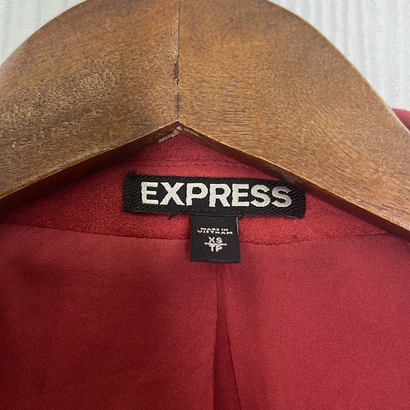 Express - Red Faux Vegan Suede Moto Long Sleeve Lined  Zipper Jacket Size XS - Picture 10 of 13